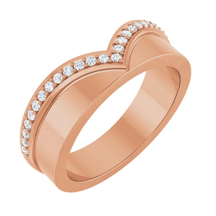 Curved Diamond Contour Wedding Band