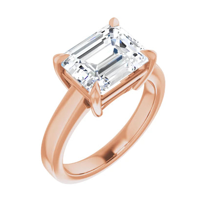 Emerald Cut East-to-West Engagement Ring