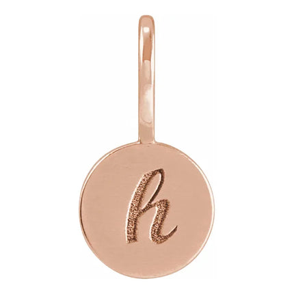 Simple Gold Engravable Disc Charm