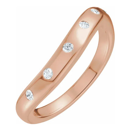 0.125 Ct Tw Curved Diamond Band