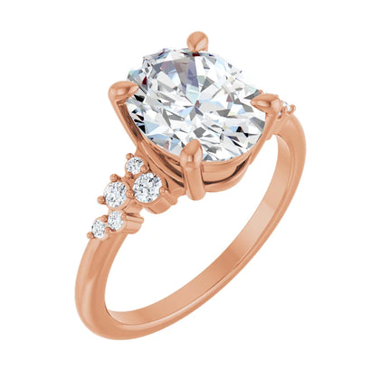 Oval-Cut Graduated Diamond Accent Engagement Ring