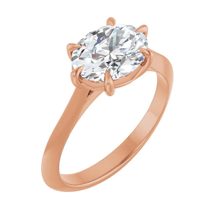 Oval East-to-West Solitaire Engagement Ring