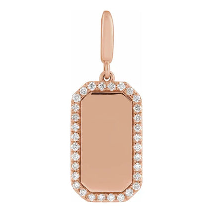 Gold Engravable Diamond Square Charm