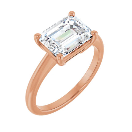 East-to-West Radiant Cut Solitaire Engagement Ring