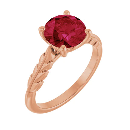 Ruby Cathedral Solitaire Engagement Ring