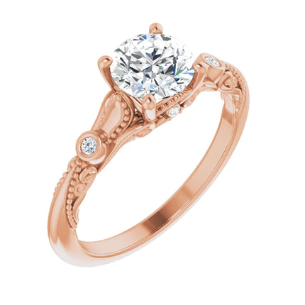 Sculptural-Inspired Round Diamond Engagement Ring