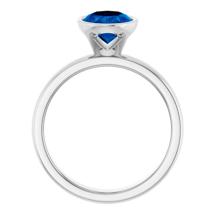 Sapphire Solitaire Bezel Engagement Ring