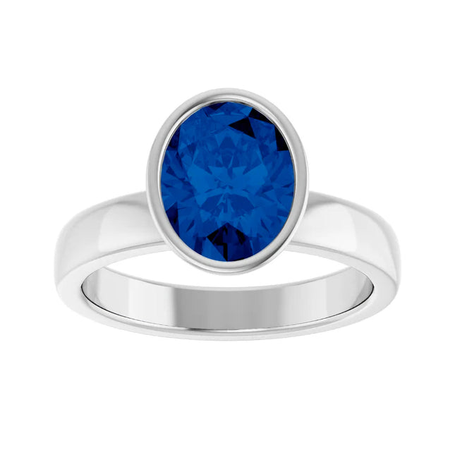 Sapphire Solitaire Bezel Engagement Ring