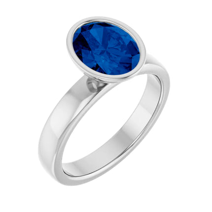 Sapphire Solitaire Bezel Engagement Ring
