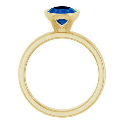 Sapphire Solitaire Bezel Engagement Ring
