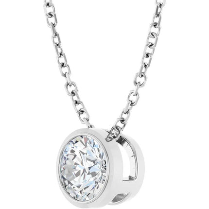0.50 Ct Lab-Grown Bezel Set Diamond Necklace