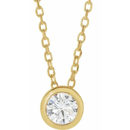 0.50 Ct Lab-Grown Bezel Set Diamond Necklace