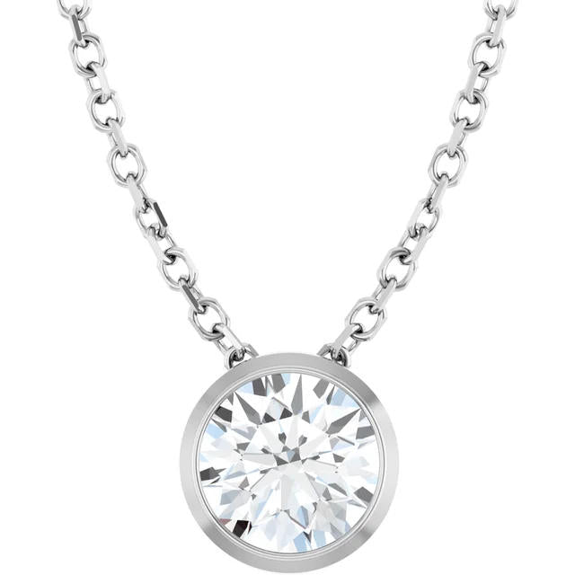 0.50 Ct Lab-Grown Bezel Set Diamond Necklace