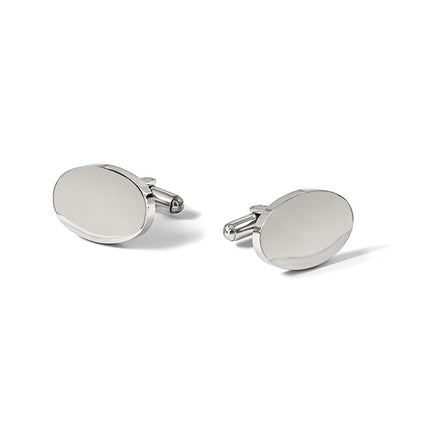 Stainless Steel Engravable Oval Cuff Links