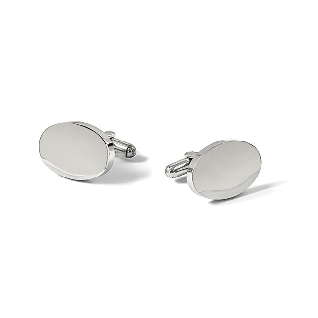 Stainless Steel Engravable Oval Cuff Links