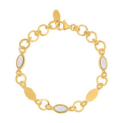 Applique Oval Gold Plated Sterling Silver