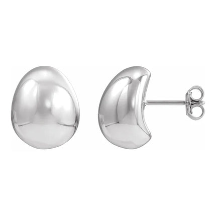 Chunky Gold Electroform Puffed Earrings