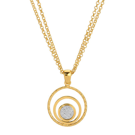 Sterling Silver Gold Plated Applique Circle Reverie Necklace