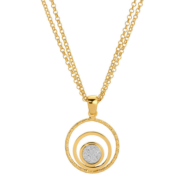 Sterling Silver Gold Plated Applique Circle Reverie Necklace