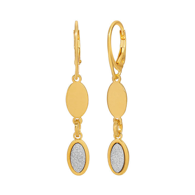 Double Oval Drop Earrings