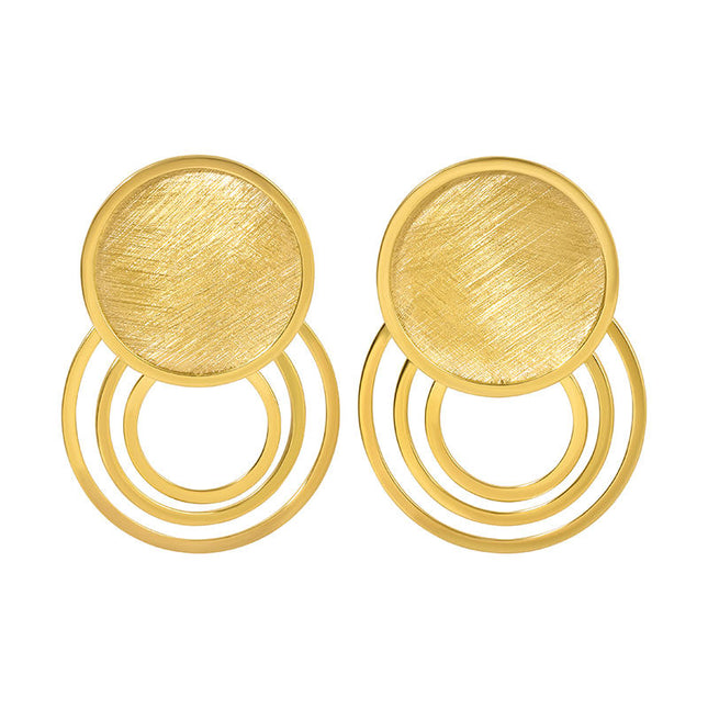 Gold Plated Circle Echo Earrings