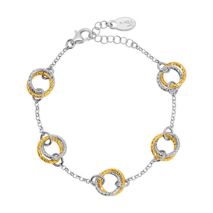Two-Tone Interlocking Circle Bracelet