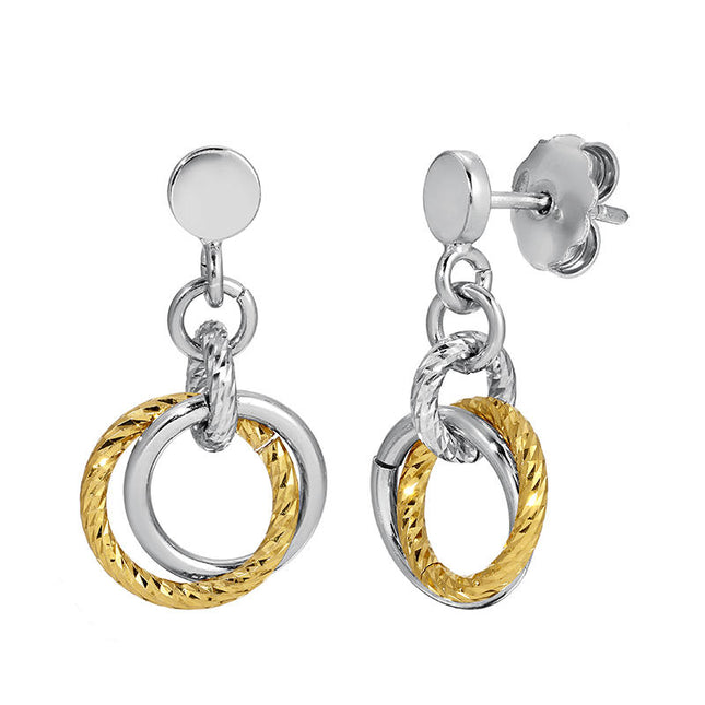 Sterling Silver & Yellow Gold Plated Love Knot Earrings