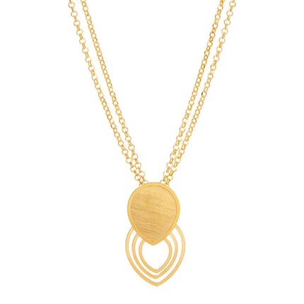 Sterling Silver & Gold Plated Pear Echo Necklace