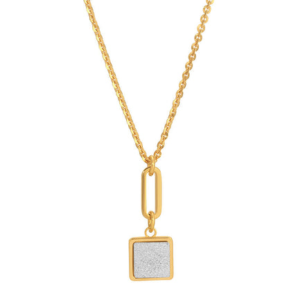 Petite Square Sterling Silver Gold Plated Necklace