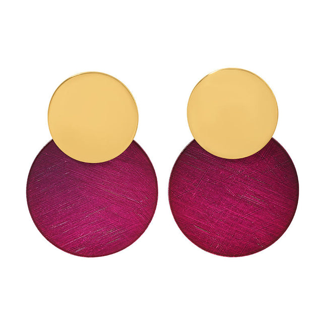 Royal Merlot Circle Earrings