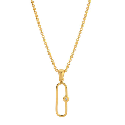 Slim Oval Paperclip Necklace
