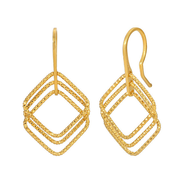 Triple Layered Square Earrings