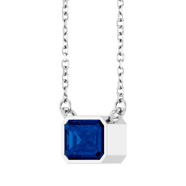 Sapphire Solitaire Bezel Set Necklace