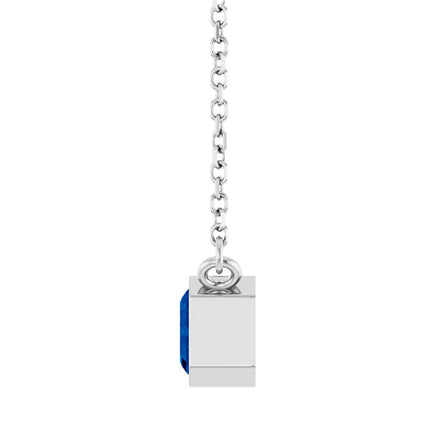 Sapphire Solitaire Bezel Set Necklace