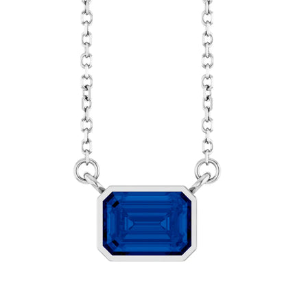 Sapphire Solitaire Bezel Set Necklace