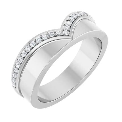 Curved Diamond Contour Wedding Band