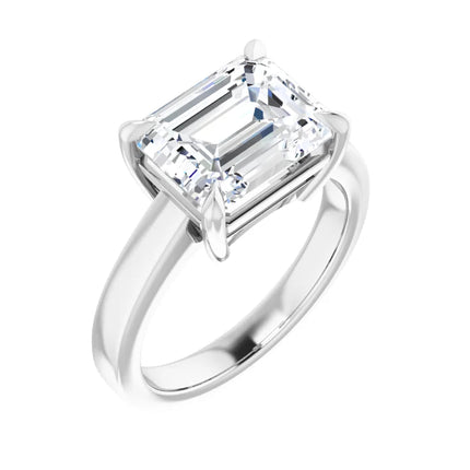 Emerald Cut East-to-West Engagement Ring