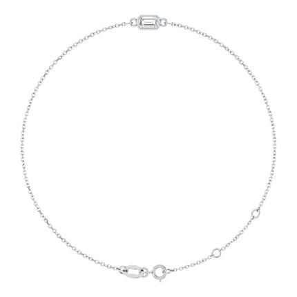 Emerald Cut Simple Bezel Set diamond Bracelet