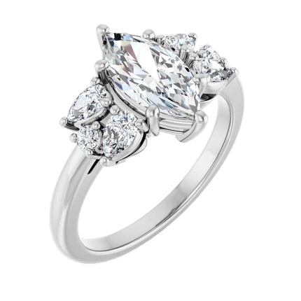 Marquise Diamond Accent Engagement Ring