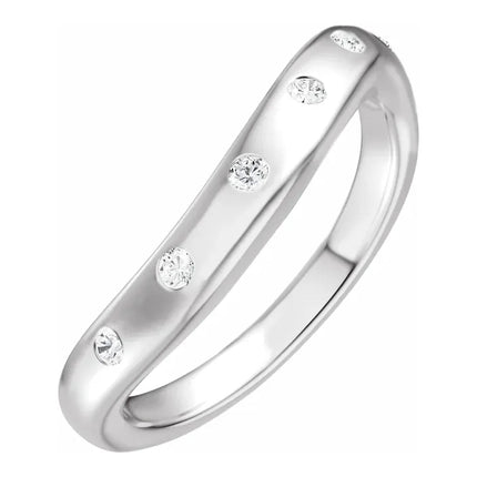 0.125 Ct Tw Curved Diamond Band