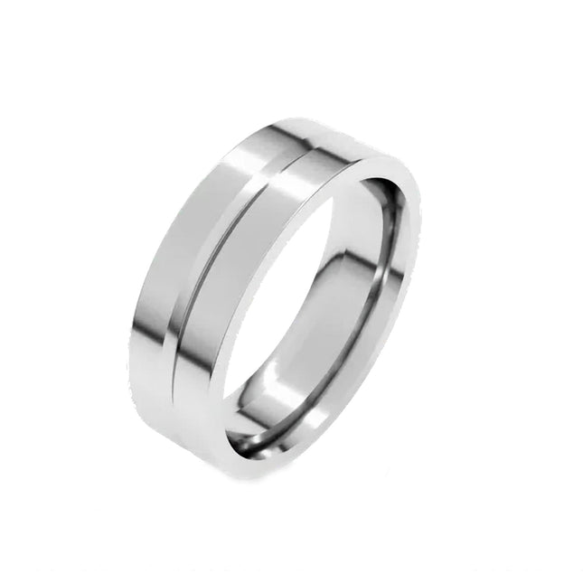 6mm Gold Cigar Band with Center Groove