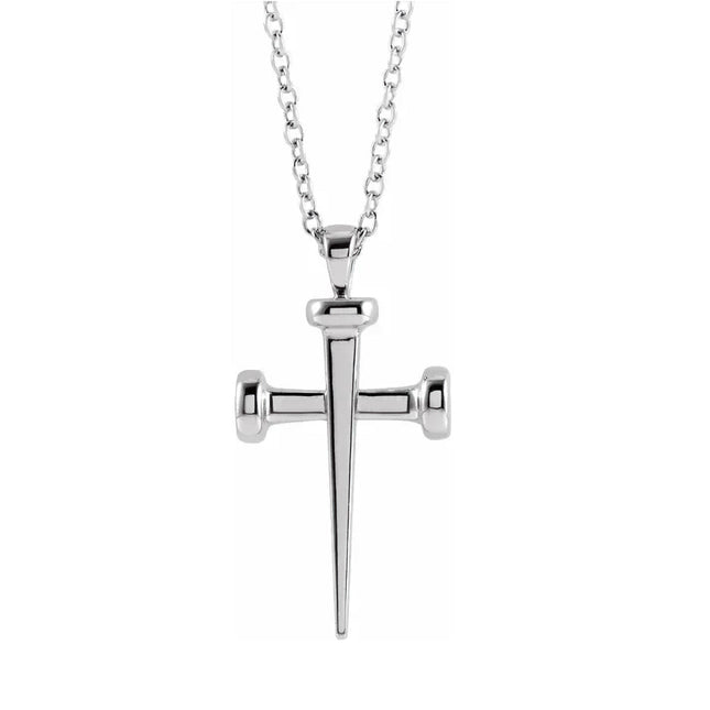 14K Gold Nail Cross 18" Necklace