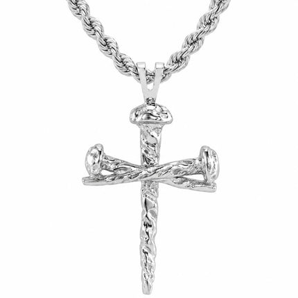 14Kt Gold Hammered Nail Cross Necklace