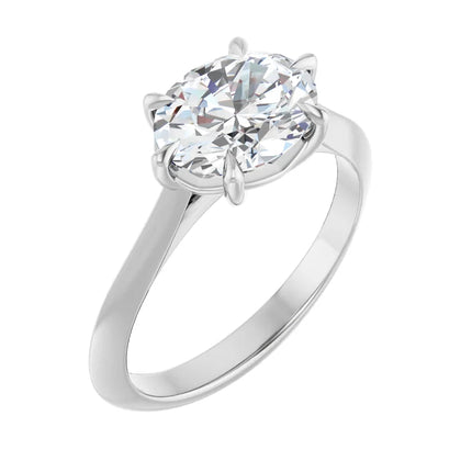 Oval East-to-West Solitaire Engagement Ring