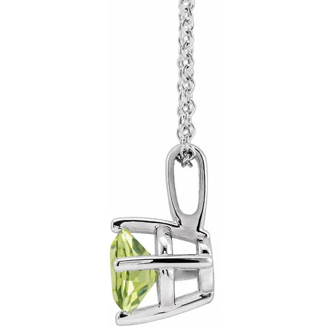 Genuine Peridot Solitaire Necklace