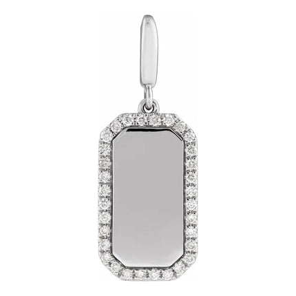 Gold Engravable Diamond Square Charm