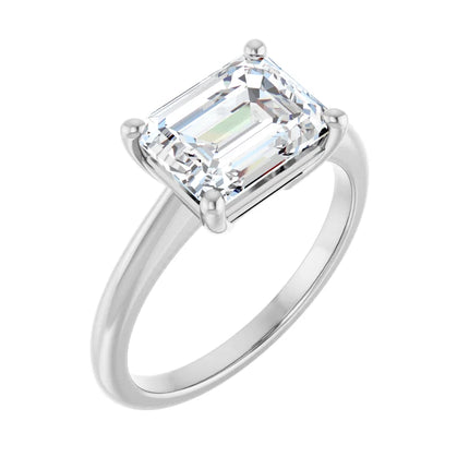 East-to-West Radiant Cut Solitaire Engagement Ring