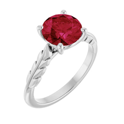 Ruby Cathedral Solitaire Engagement Ring