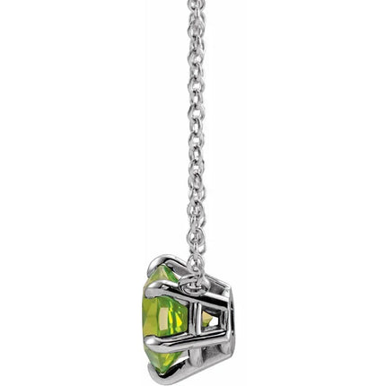 Genuine Peridot Solitaire 18" Necklace