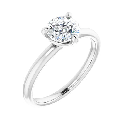 White gold round solitaire diamond engagement ring